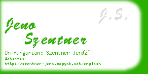 jeno szentner business card